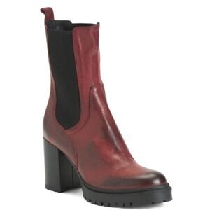 EMANUELE CRASTO Italy Leather Chelsea Boots, women’s shoes sz 10, 41 EU New wine